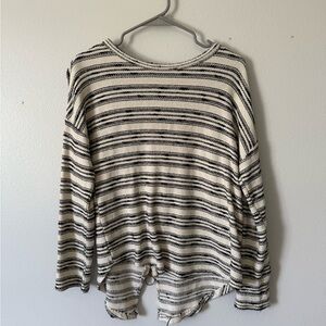 Doe & Rae Black and White Striped Sweater